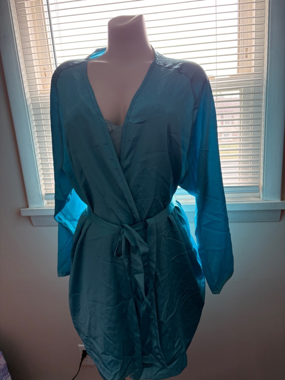 Victoria Secret Silky Teal Wrap Robe and Nighty- Women’s Intimates & Sleepwear